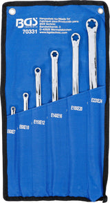 DOUBLE RING SPANNER SET WITH E-TYPE RING HEADS | EXTRA LONG | E6 X E7 - E22 X E24 | 6 PCS. (70331)