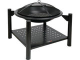 STEEL FIRE PIT W/ LOG STORE 58X58CMX55CM (99914)
