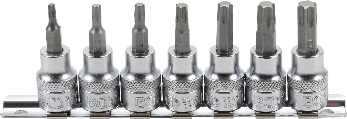 BIT SOCKET SET | 10 MM (3/8") DRIVE | T-STAR (FOR TORX) T15 - T50 | 7 PCS. (5108)