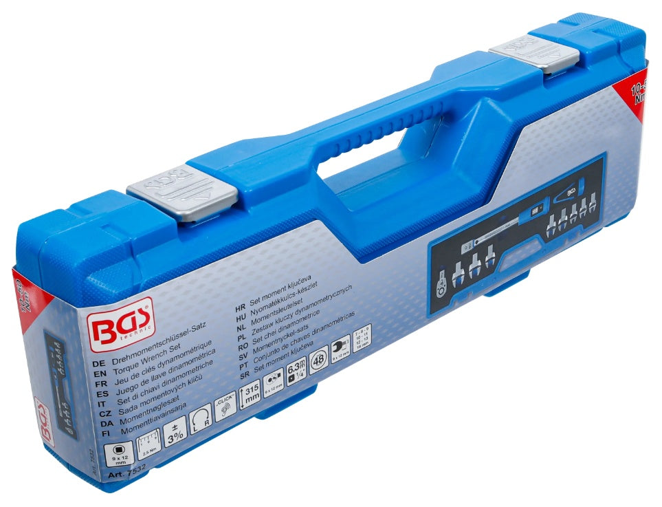 TORQUE WRENCH SET | DYNAMOMETER | FOR 9 X 12 MM INSERTS | 10 - 50 NM | 10 PCS (7532)