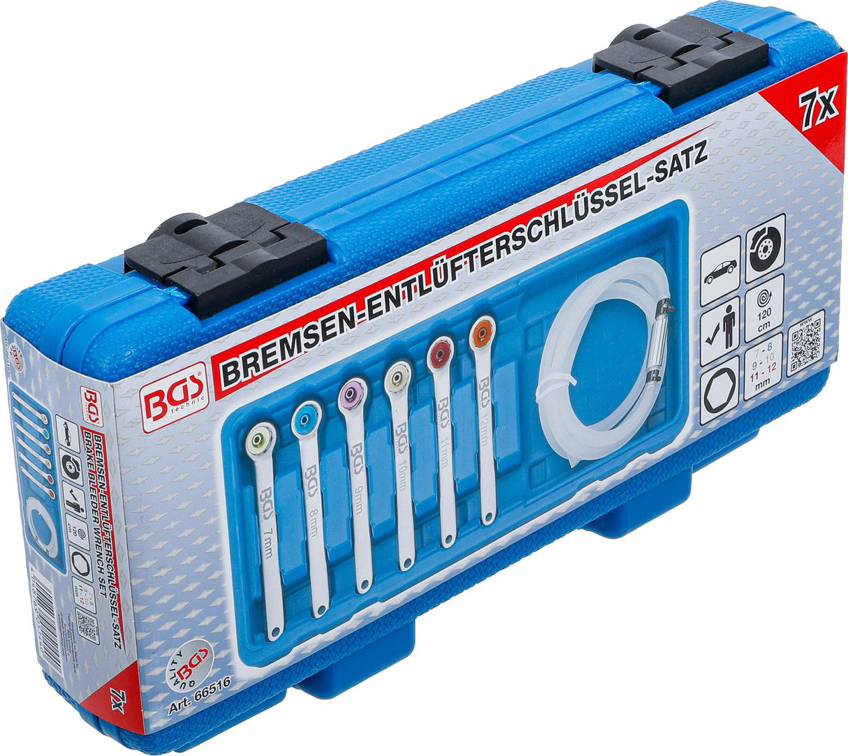 BRAKE BLEEDER WRENCH SET | 7 - 8 - 9 - 10 - 11 - 12 MM | 7 PCS. (66516)