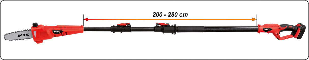 TELESCOPIC CHAIN SAW 18V 8'' - 2AH (YT-82836)