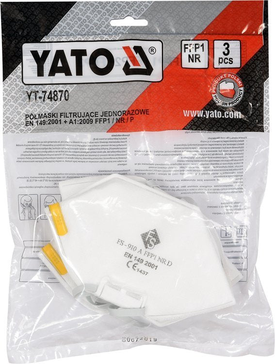 DISPOSABLE DUST MASKS FFP1/P 3PCS (YT-74870)