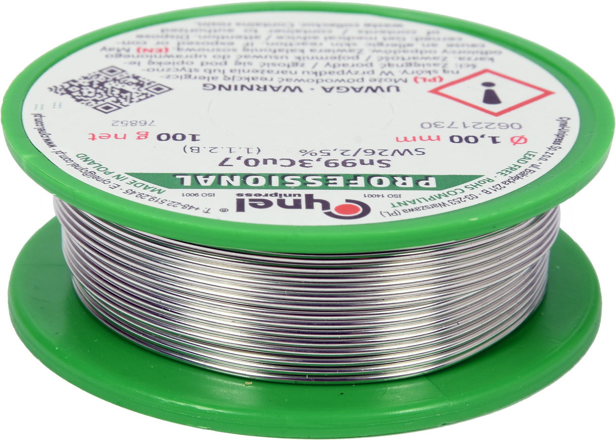 LEAD FREE SOLDER 1MM 100G (76852)