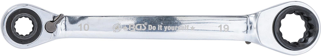 DOUBLE ENDED RATCHET WRENCH | 4-IN-1 | 10 X 13-17 X 19 MM (30007)