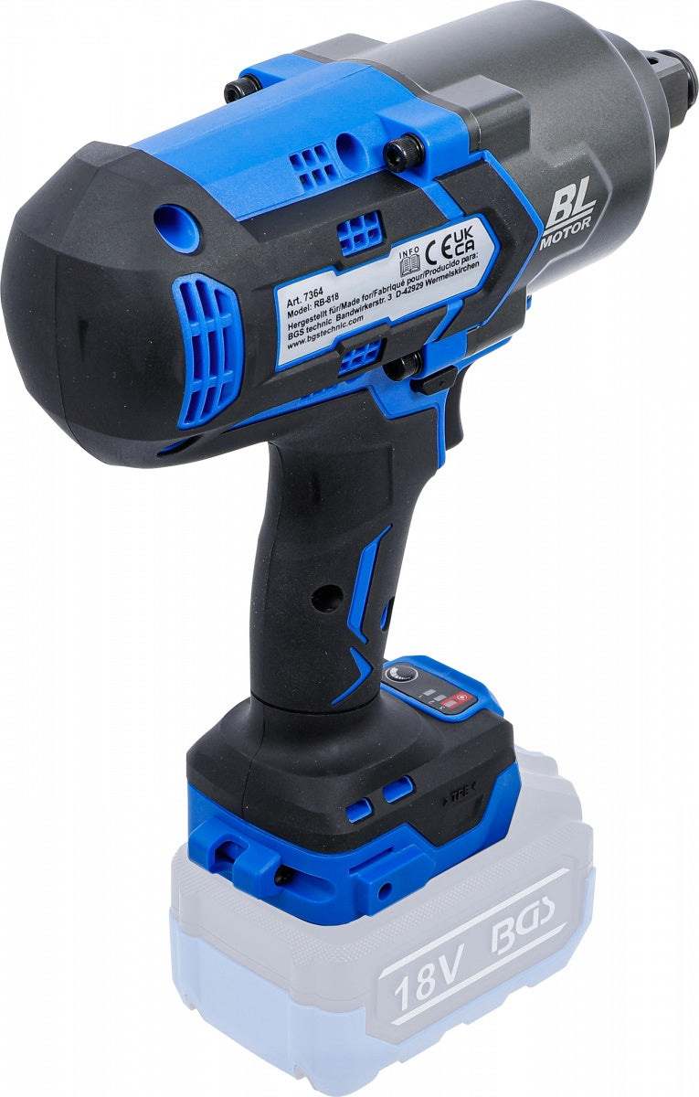 CORDLESS IMPACT WRENCH SET | BRUSHLESS | 1200 NM | 18 V | WITH RECHARGEABLE BATTERY AND QUICK CHARGER (7391)