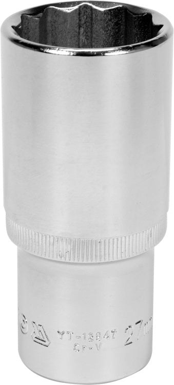 BIHEXAGONAL SOCKET 27MM 1/2" 12PT CV (YT-12947)