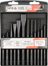 12PCS -COLD CHISELS, PIN & SOLID PUNCHES (YT-4714)