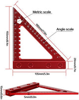 ALUMINUM SQUARE / WOODWORKING TRIANGLE RULER | 90 | WITH BASE (RS90A)