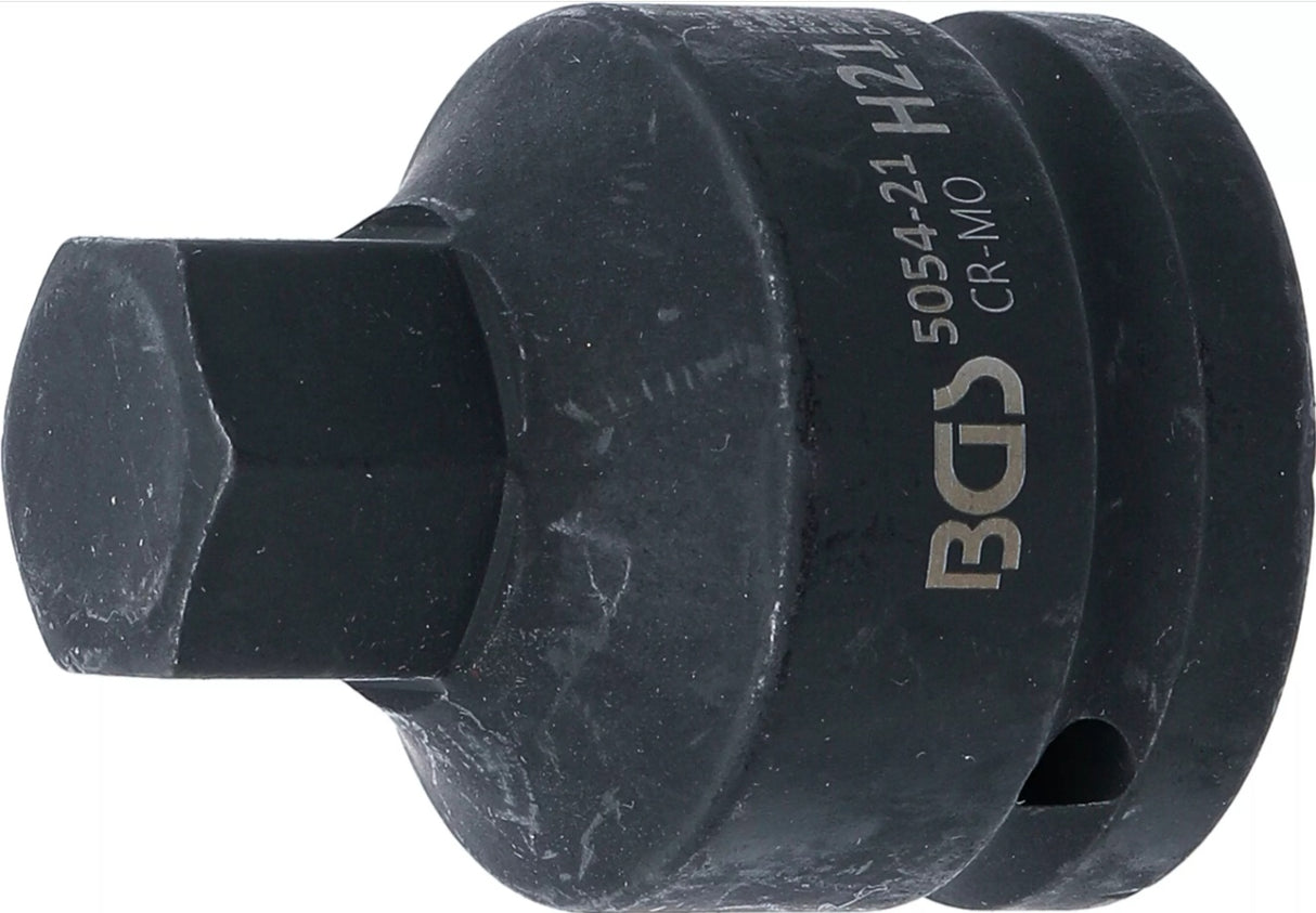 IMPACT BIT SOCKET | LENGTH 55 MM | 20 MM (3/4") DRIVE | INTERNAL HEXAGON 21 MM (5054-21)