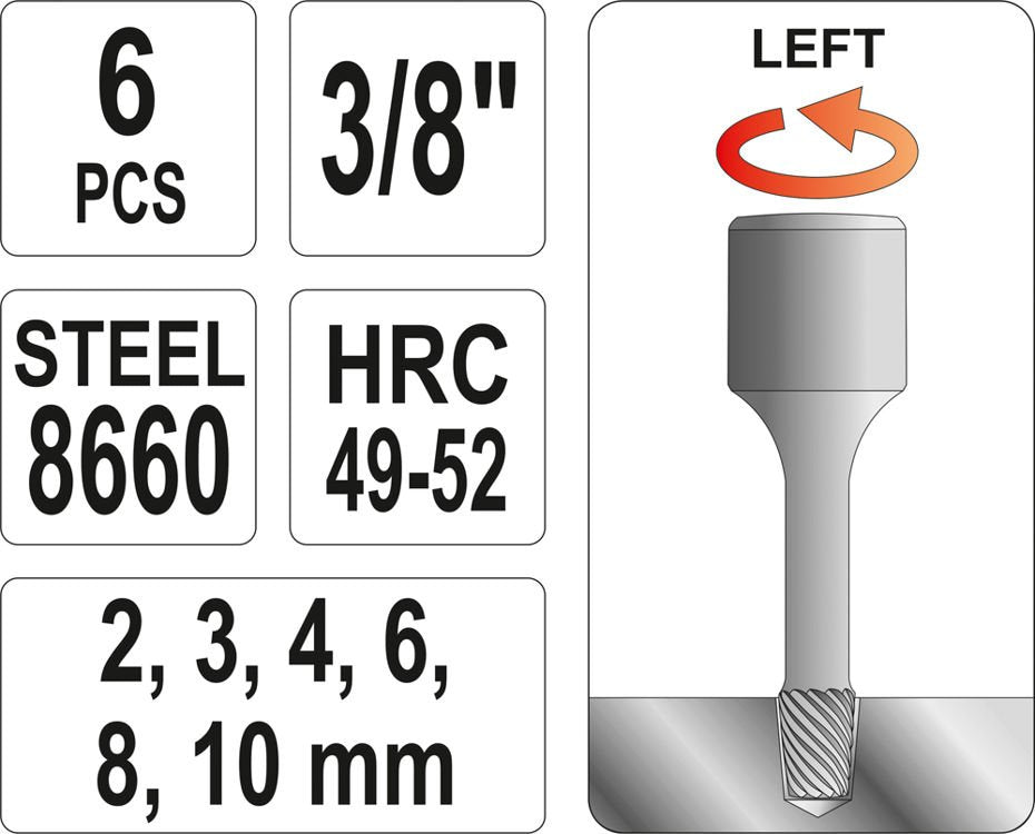6PCS BOLT EXTRACTOR SET (YT-0623)