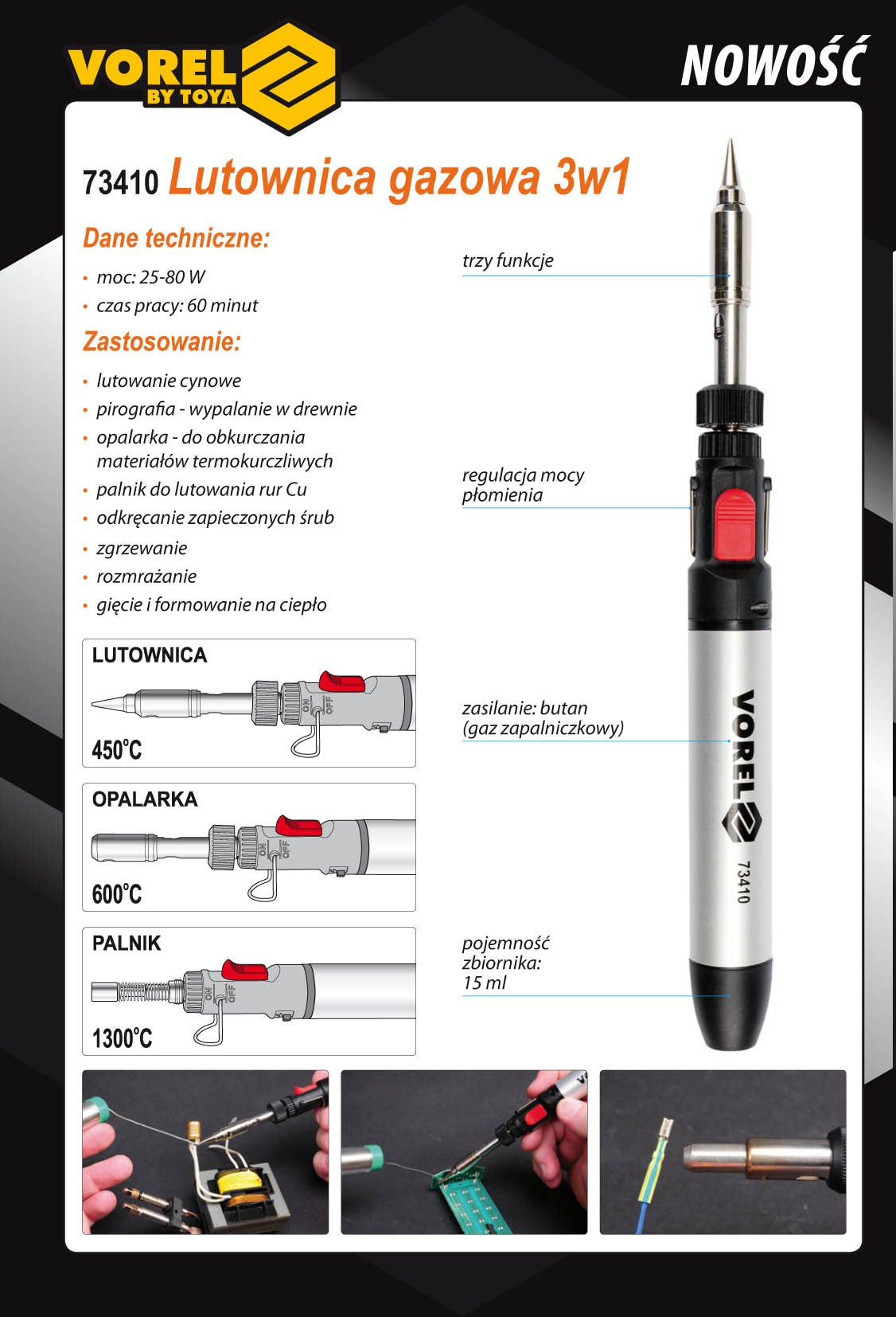 3IN1 SLODERING IRON/TORCH/HOT BLOWER SET (73410)