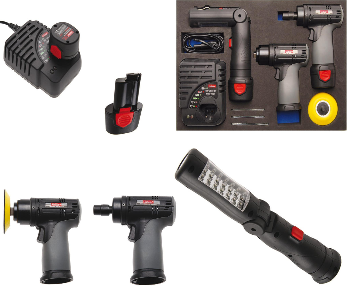 CORDLESS POLISHER AND GRINDER SET | IN TOOL TRAY FOR WORKSHOP TROLLEYS | 10.8 V | 8 PCS. (4019)