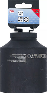 IMPACT SOCKET HEXAGON, DEEP | 25 MM (1") DRIVE | 70 MM (5500-70)