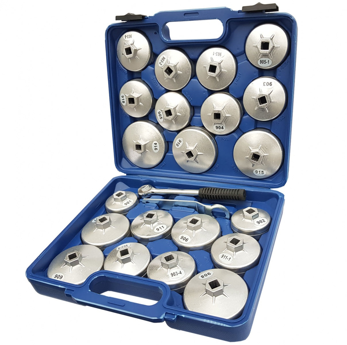 OIL FILTER CAPS | ALUMINUM | WITH RATCHET 12.5 MM (1/2") | 23 PCS. (WS2705)