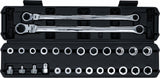 DOUBLE RING AND SWIVEL HEAD RATCHET WRENCH SET | EXTRA LONG | 27 PCS. (74274)