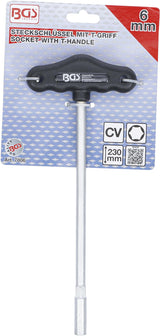 SOCKET WITH T-HANDLE, HEXAGON | 6 MM (7806)