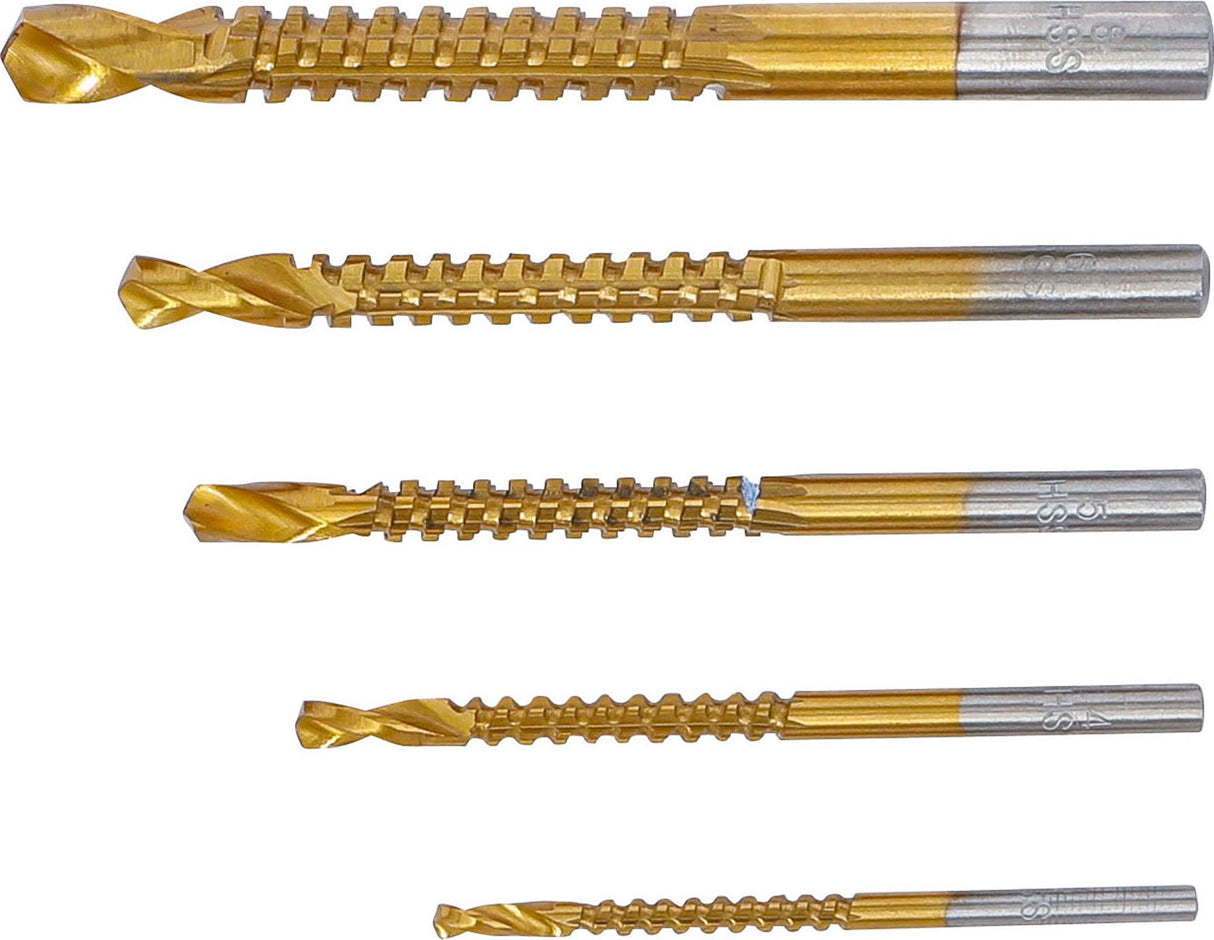 HSS MILLING DRILL SET | TITANIUM COATED | 3 - 8 MM | 5 PCS. (50795)