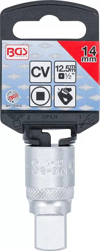 OIL SERVICE SOCKET | 12.5 MM (1/2") DRIVE | INTERNAL SQUARE | 14 MM (1016-6)
