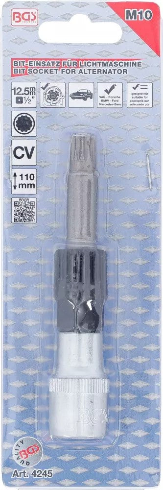 ALTERNATOR BIT SOCKET | 12.5 MM (1/2") DRIVE | SPLINE (FOR XZN) M10 (4245)
