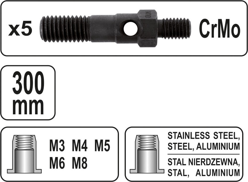 HAND RIVETER NUT M3-M8 (YT-36112)