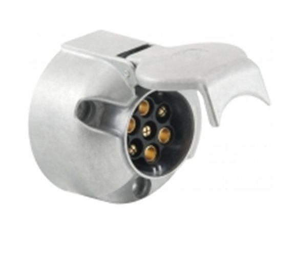 TRAILER SOCKET 7 CONTACTS ALUMINUM ISO 1724 (TR0840A)
