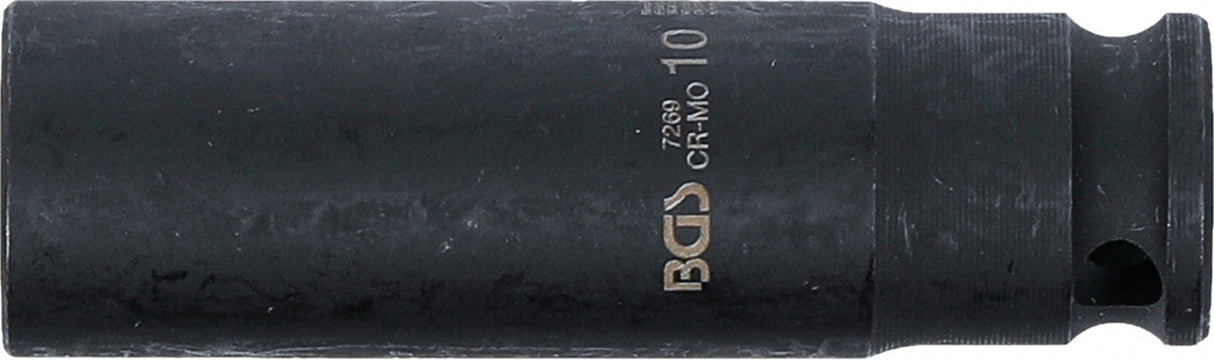 IMPACT SOCKET HEXAGON, DEEP | 6,3 MM (1/4") DRIVE | 10 MM (7269)