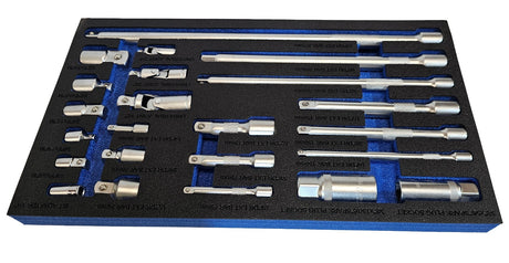 ADAPTER, UNIVERSAL JOINT, EXTENSION BAR SET | 23 PCS. (SK023)