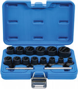 TWIST SOCKET SET (SPIRAL PROFILE) / SCREW EXTRACTOR | 12.5 MM (1/2") DRIVE | 8 - 27 MM | 16 PCS. (5269)