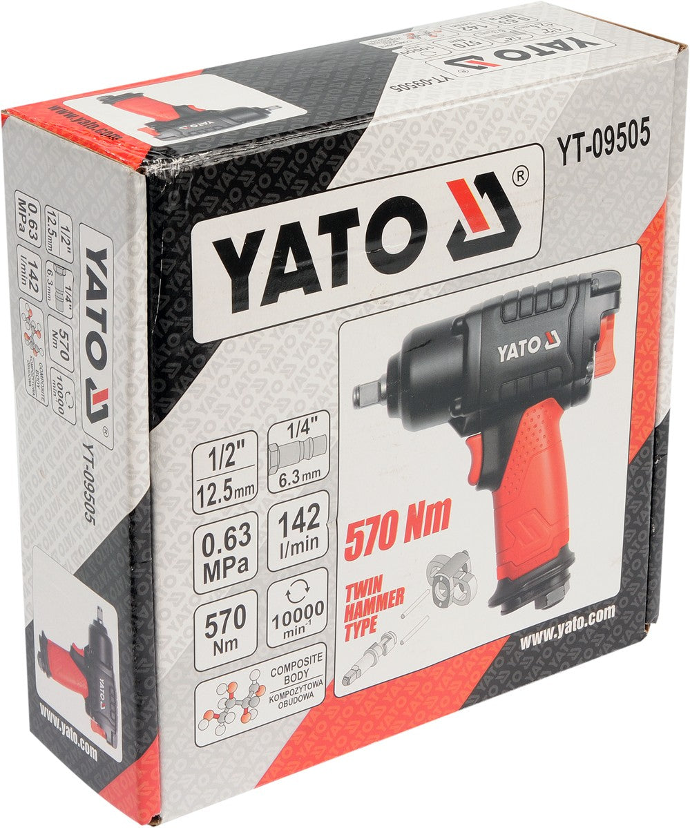 TWIN HAMMER IMPACT WRENCH MINI 1/2 570NM (YT-09505)