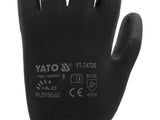 WORKING GLOVES NYLON/PU BLACK S. 10 (YT-7473)