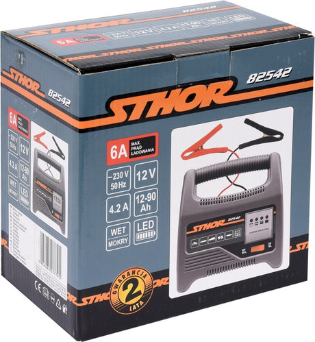 BATTERY CHARGER 12V 6A 90AH LED (82542)