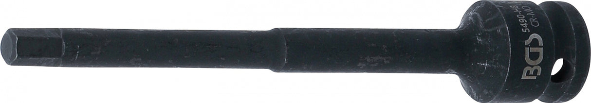 IMPACT BIT SOCKET | LENGTH 150 MM | 12.5 MM (1/2") DRIVE | INTERNAL HEXAGON 8 MM (5490-H8)