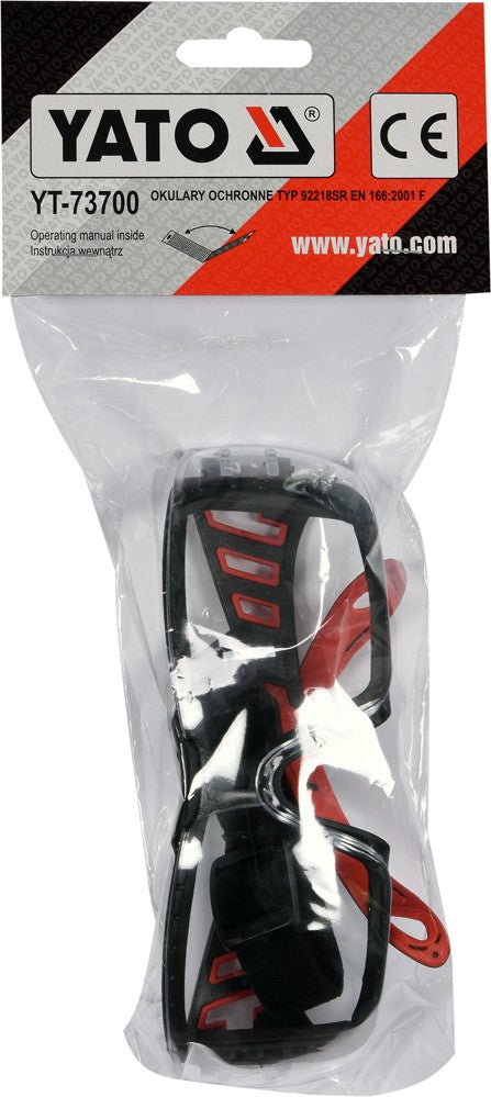SAFETY CLEAR GLASSES W. ELASTIC STRAP (YT-73700)