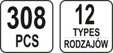 TRIM CLIPS ASSORTMENT FIAT 308 PCS (YT-06654)