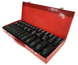 SET OF IMPACT SOCKETS LONG AND SHORT | CR-MO | 8 - 32 MM | 35 PCS. (SS35M)