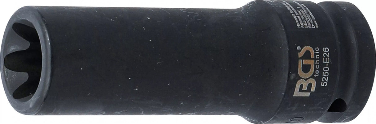 IMPACT SOCKET E-TYPE, DEEP | 20 MM (3/4") DRIVE | E26 (5250-E26)