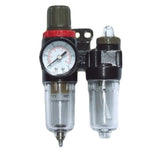 AIR FILTER / OIL BLOCK WITH PRESSURE REGULATOR AND PRESSURE GAUGE | 1/4" (LG-08)