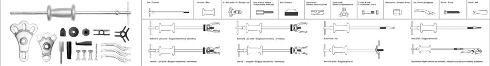 SLIDE HAMMER SET 16PCS (YT-25391)