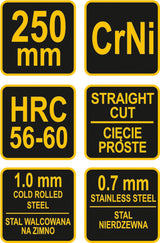 TIN SNIPS STRAIGHT CR-NI 2-COLOUR HANDLE (48082)