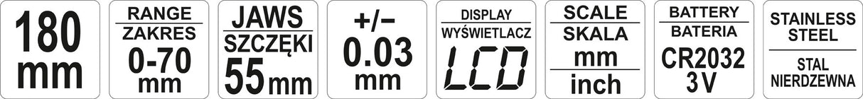 DISC BRAKE DIGITAL CALIPER 0-70 MM (YT-72093)