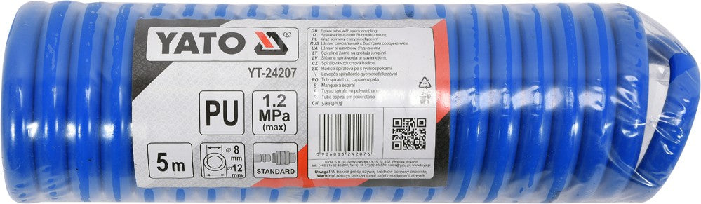 SPIRAL RECOIL AIR HOSE PU 8X12X5M (YT-24207)