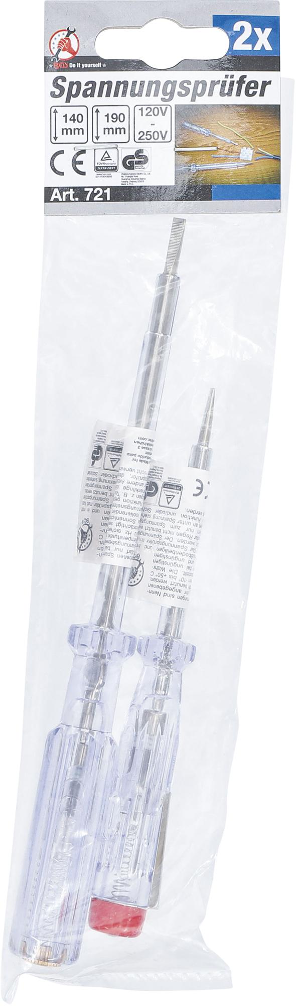 VOLTAGE TESTER | 120-250 V | 140/190 MM | 2 PCS. (721)