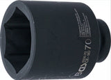 IMPACT SOCKET HEXAGON, DEEP | 25 MM (1") DRIVE | 70 MM (5500-70)