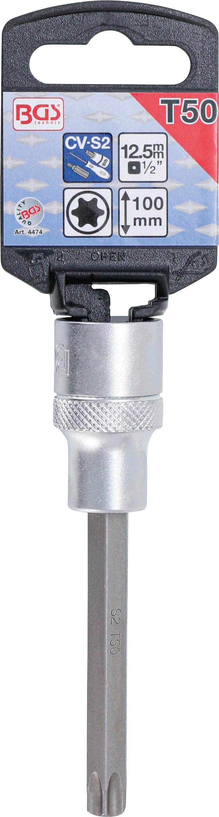 BIT SOCKET | LENGTH 100 MM | 12.5 MM (1/2") DRIVE | T-STAR (FOR TORX) T50 (4474)