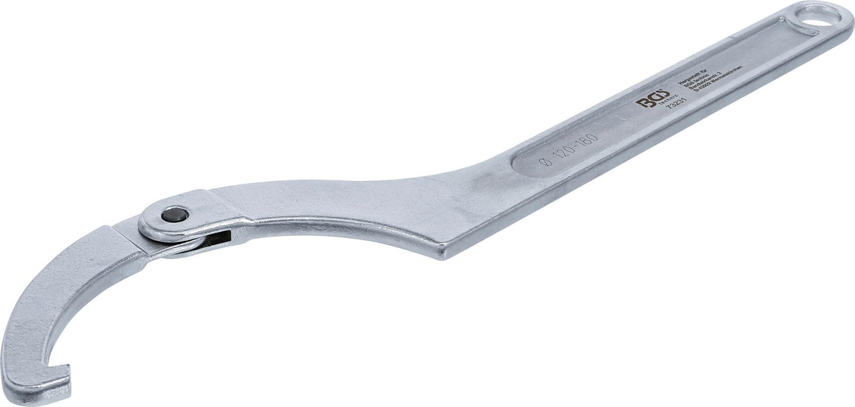 ADJUSTABLE HOOK WRENCH WITH NOSE | 120 - 180 MM (73231)