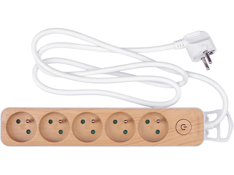POWER CABLE/EXTENSION CORD WITH GROUNDING (WOOD IMITATION) | 5 SOCKETS | 1.0 MM2 | 1.4 M (72342)
