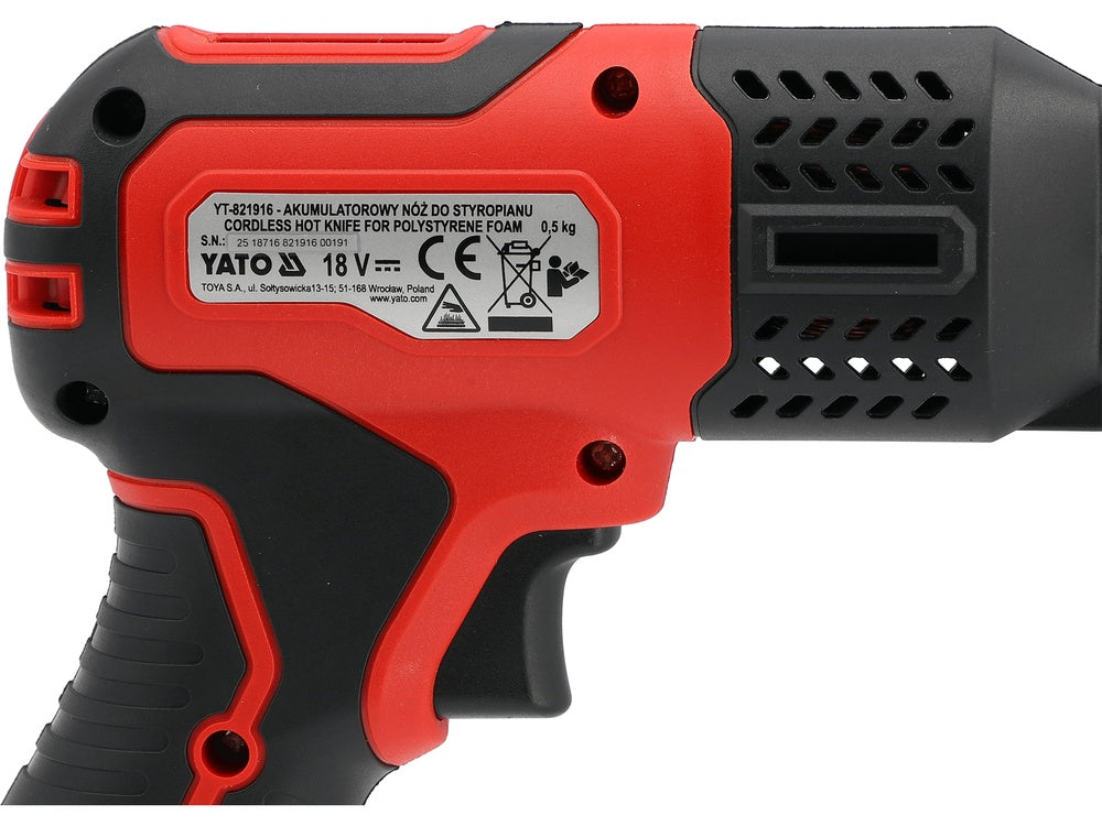 CORDLESS HOT KNIFE | 18V | 200 MM | WITHOUT BATTERY (YT-821916)