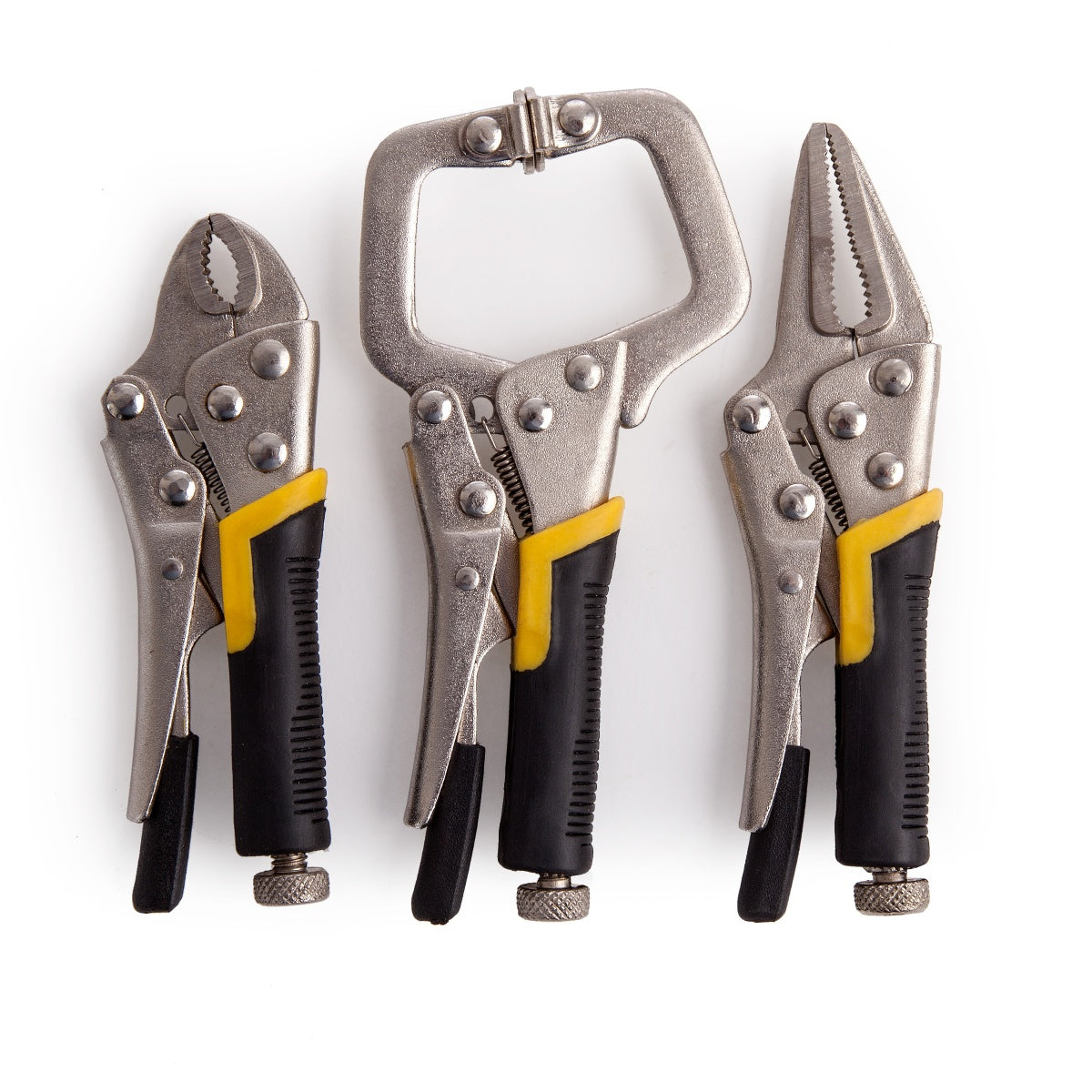LOCKING MINI PLIERS SET | RUBBERIZED HANDLE | 3 PCS. (SK3697)