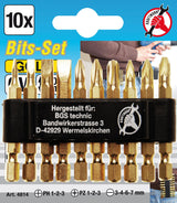 BIT SET | "GOLD" | 6.3 MM (1/4") DRIVE | 10 PCS. (4814)